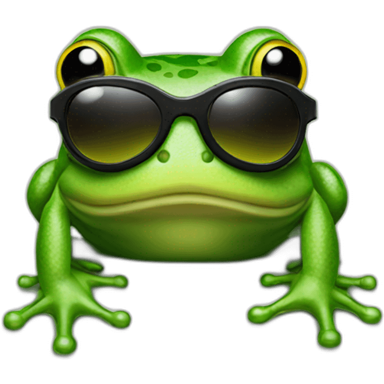 Frog with sunglasses and guns emoji