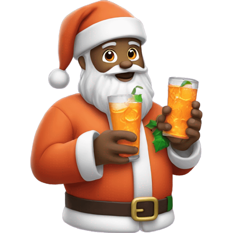 Santa holding a Fanta emoji