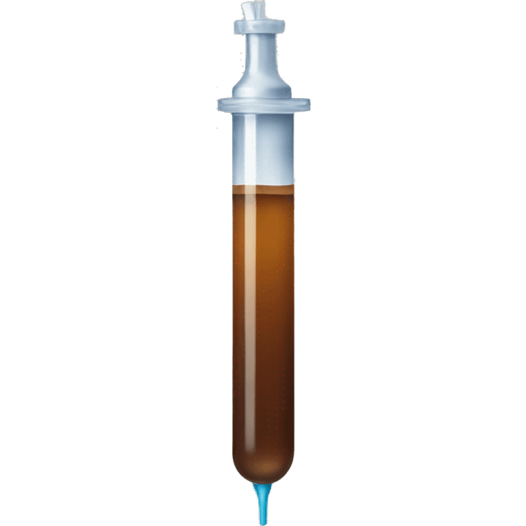 slim syringe with brown water inside emoji