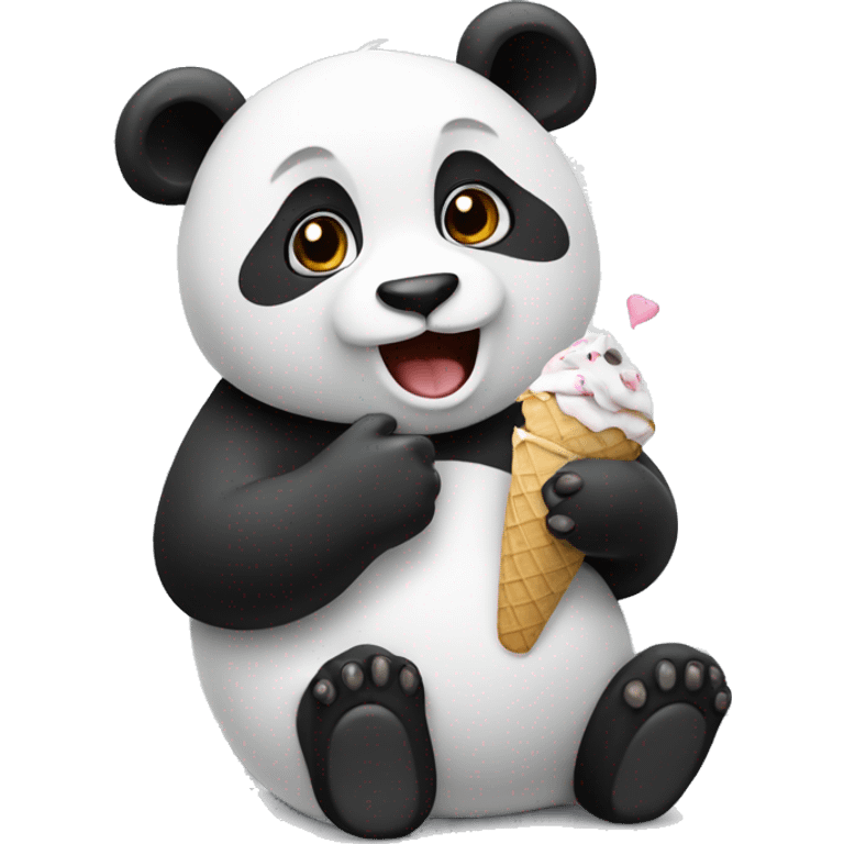 Panda eating ice cream emoji