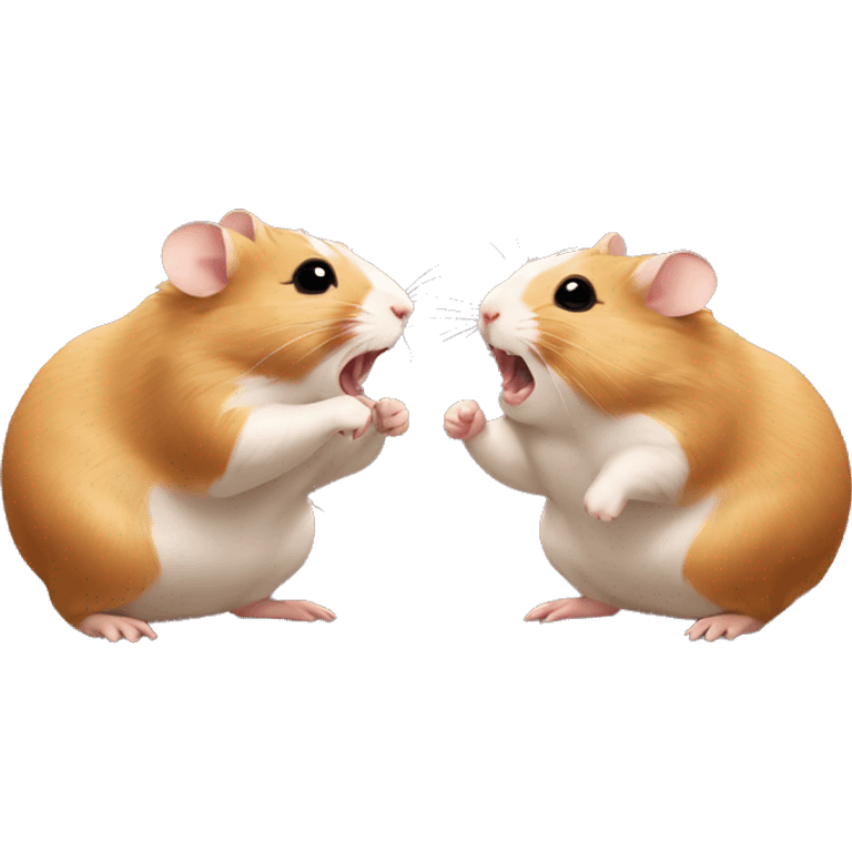 two hamsters fighting emoji