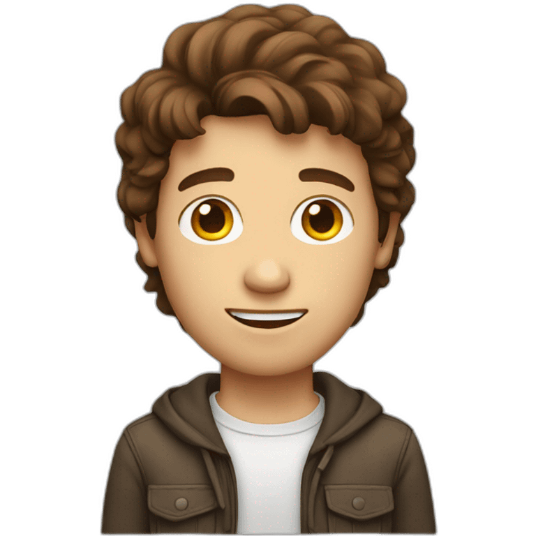 brown hair guy with laptop emoji