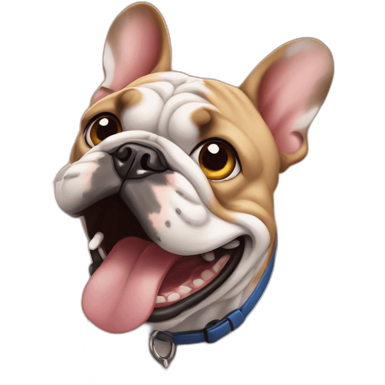 France-BullDog with big ears and big mouth emoji