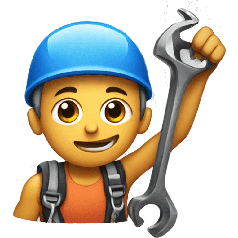 rock climber with a wrench in hand emoji