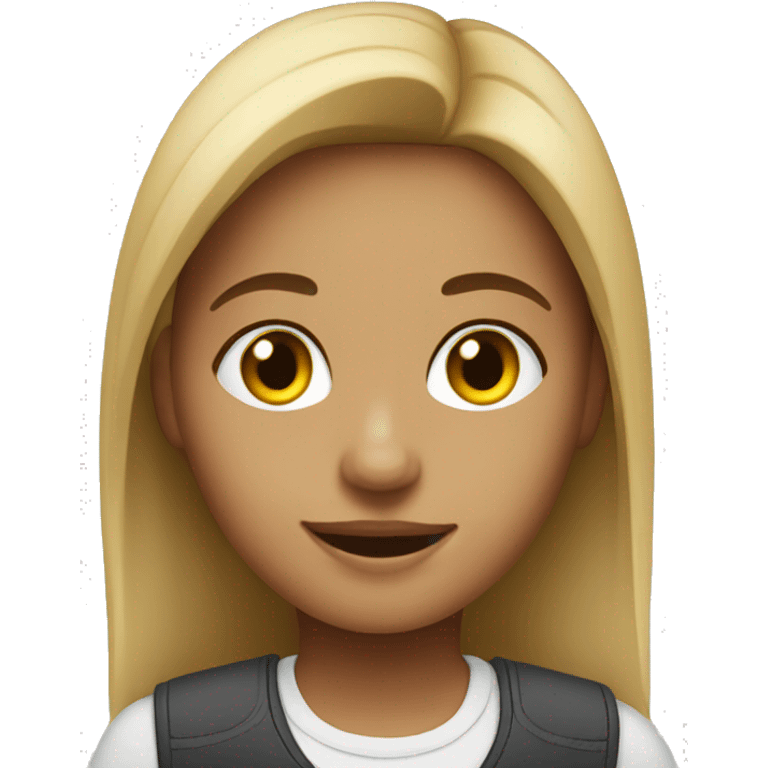 Girl with some withe hire  emoji