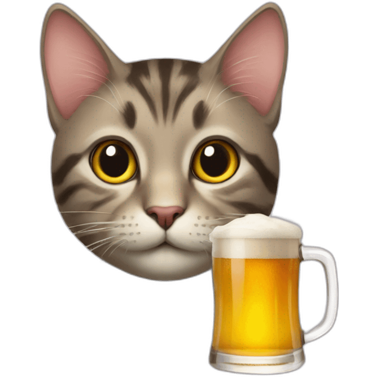 Cat and biere emoji