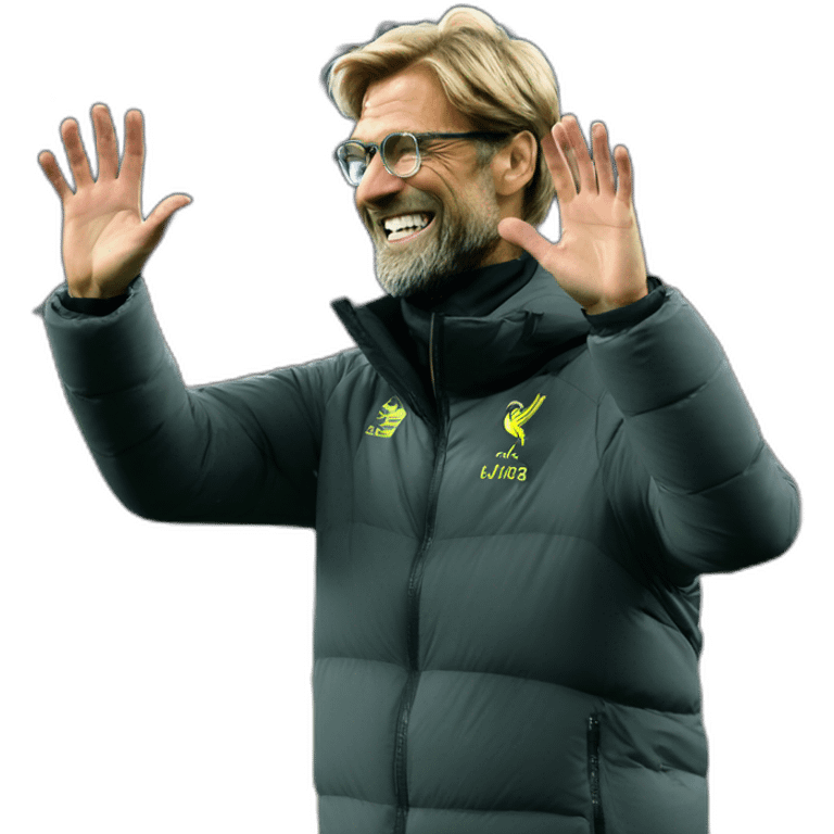 Jurgen Klopp waving hi emoji