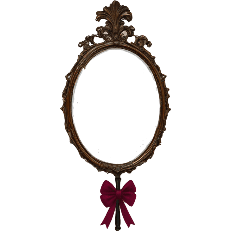 Vintage mivintage mirror with handle and burgundy bow emoji