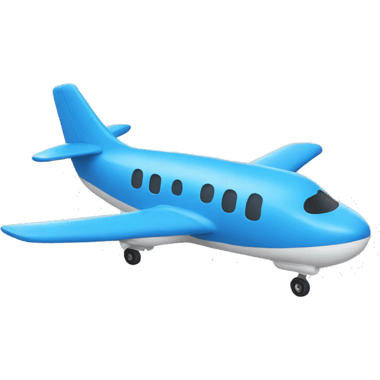 Little blue plane with a smiley face emoji