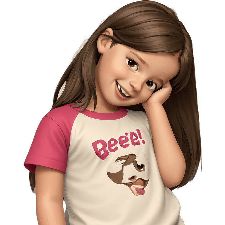 smiling girl with brown hair emoji