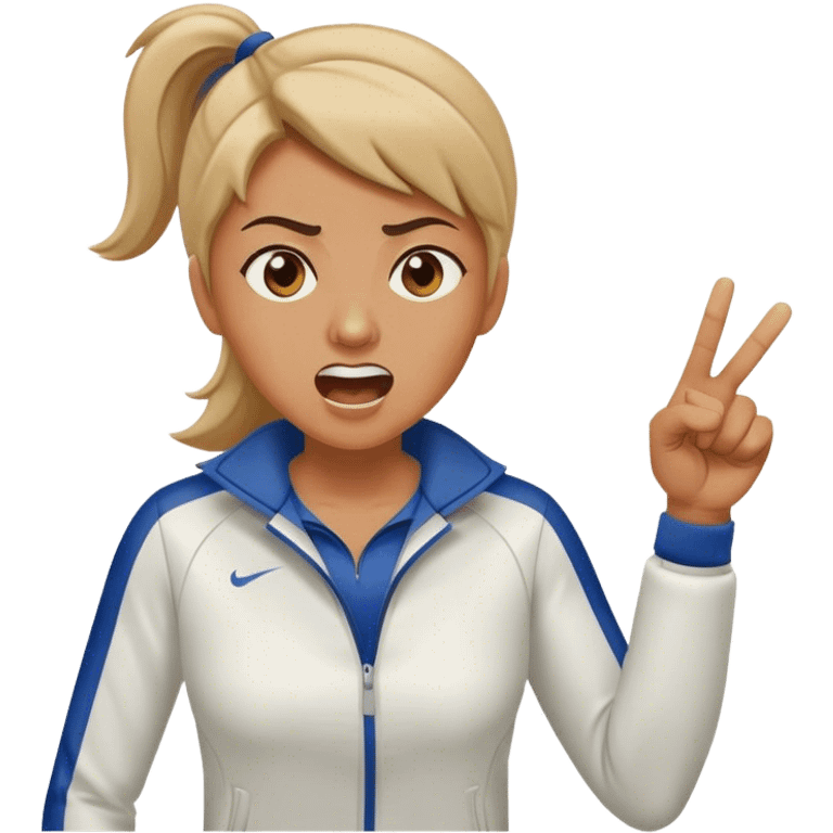 female sport coach pointing finger and yelling emoji