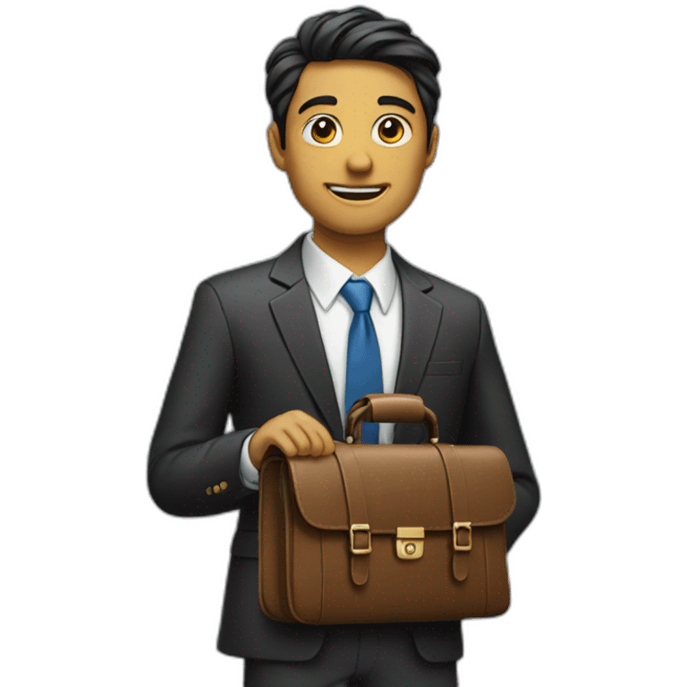 student in a suit and a briefcase emoji