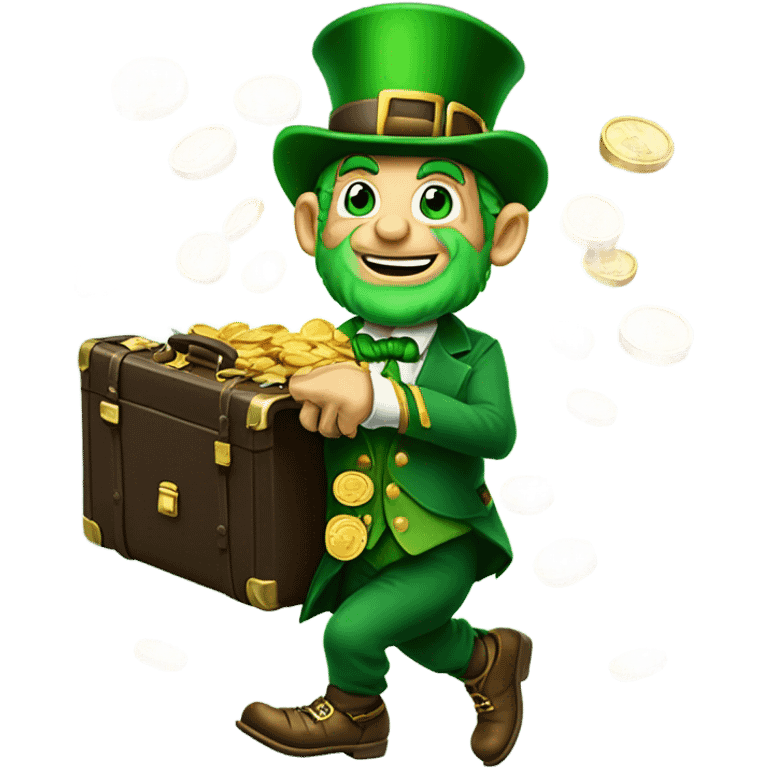 Leprechaun with a briefcase of money  emoji