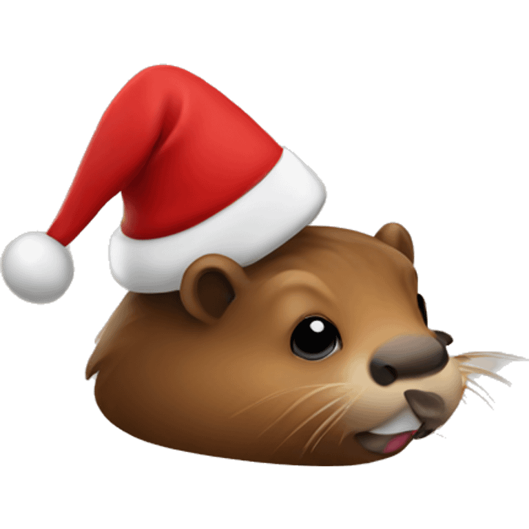 beaver with Santa hat  emoji