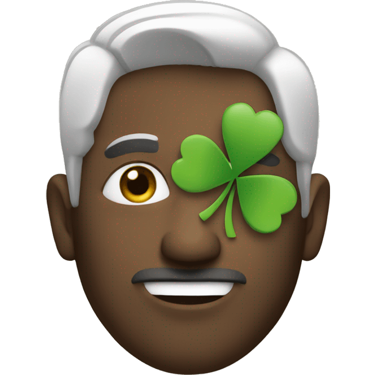 white man with clover emoji