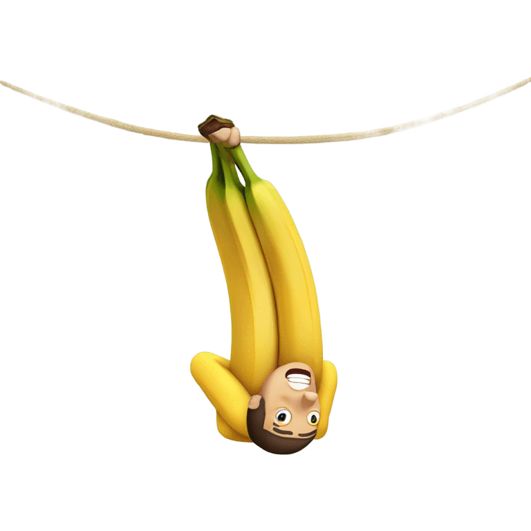 man upside down eating bananas emoji