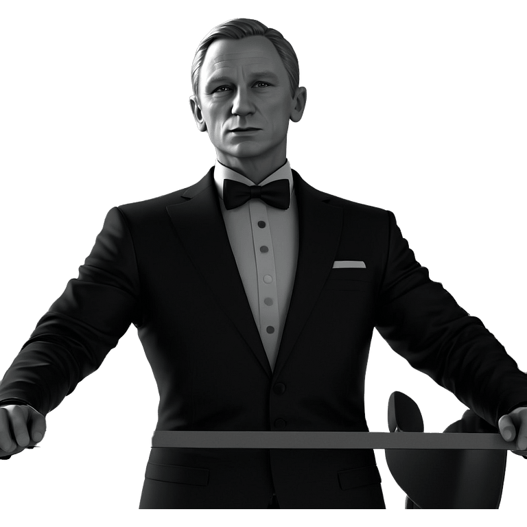 monochrome formal portrait of male emoji