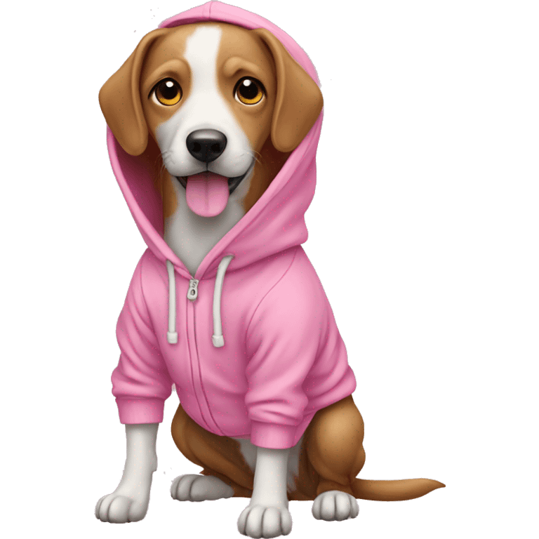 Dog wear Hoodie Pink emoji