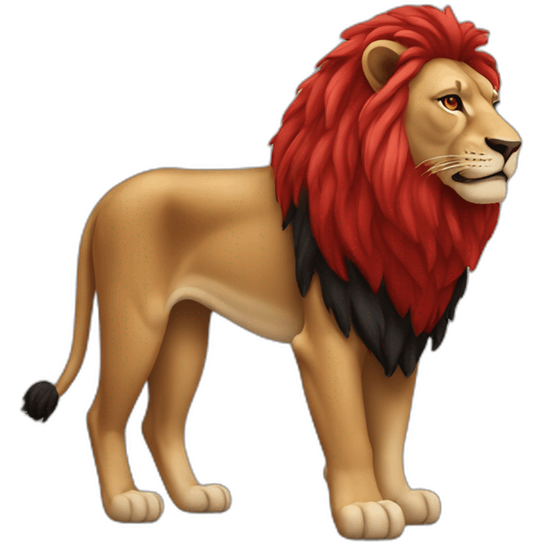 lion in red and black emoji