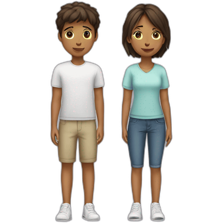 2 adolescents qui font équipe emoji