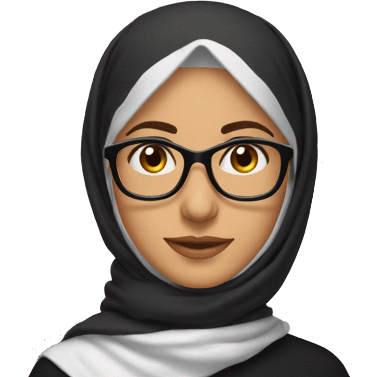  head shot of Middle Eastern Woman in Her 30s wearing a black head scarf emoji