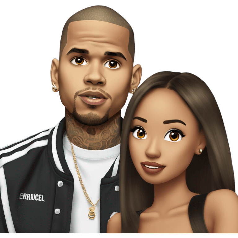 Hyper Realistic Chris Brown and beautiful Karruche Tran  emoji