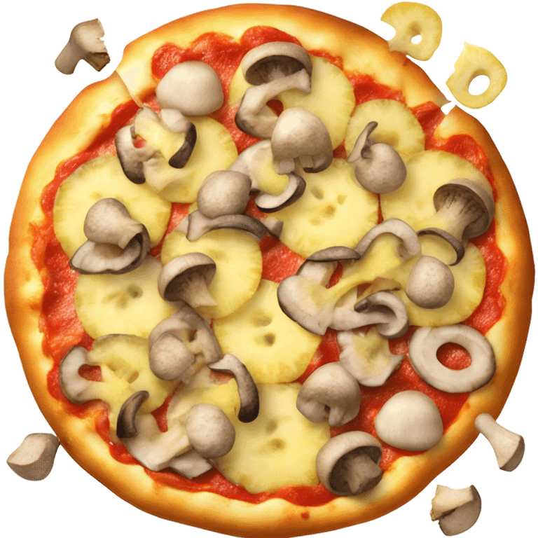 pizza with pineapples and mushrooms  emoji