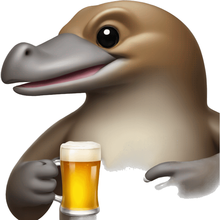 platypus holding a beer emoji