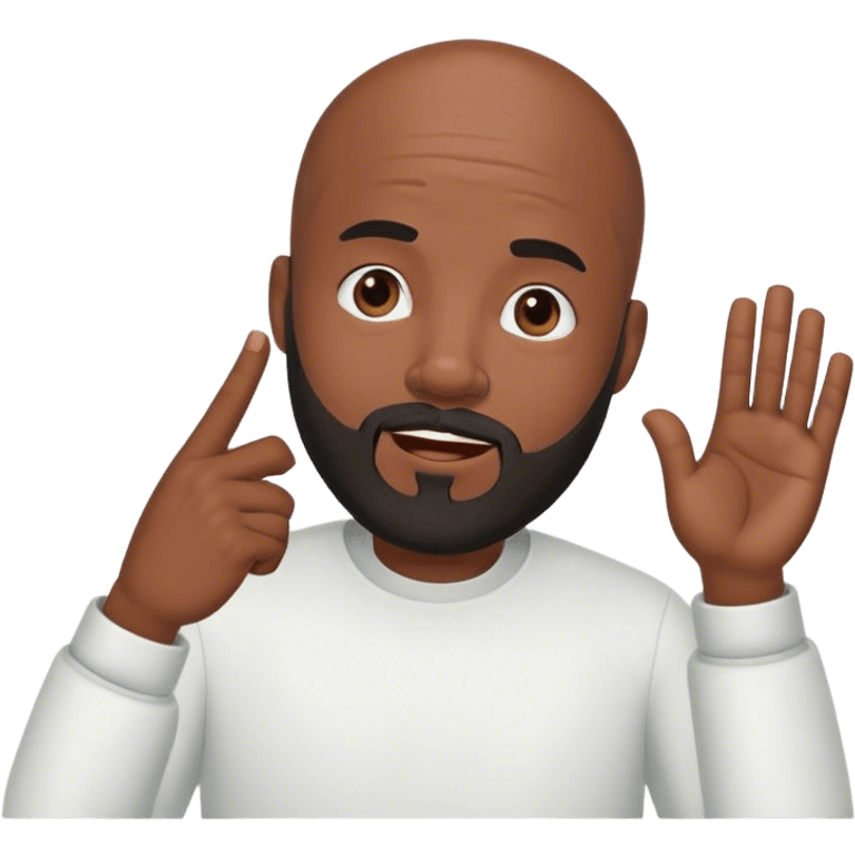 Bald black man with beard saying oh well emoji