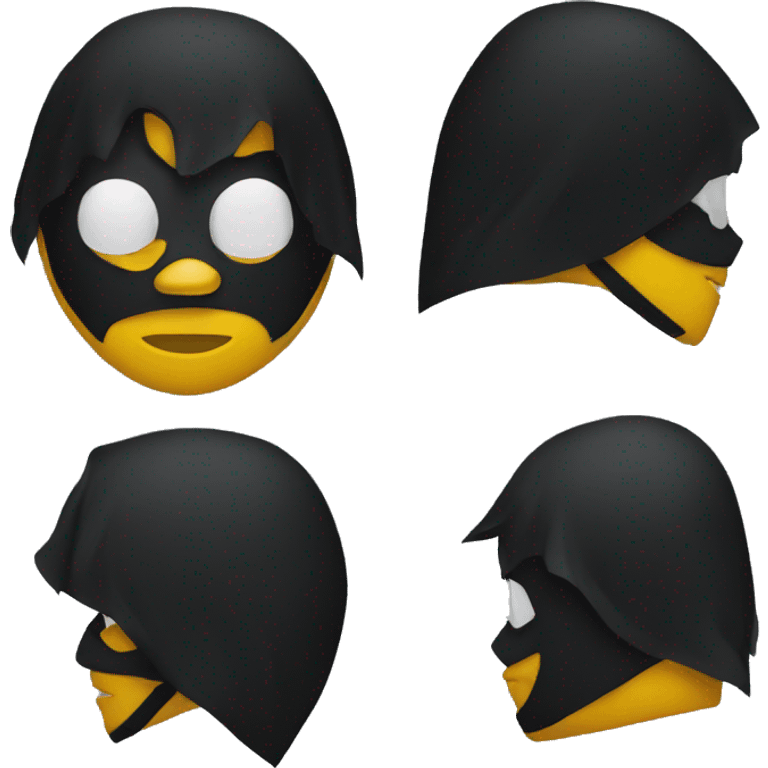 black masked face emoji