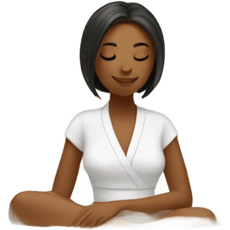 Girl relaxing in spa emoji