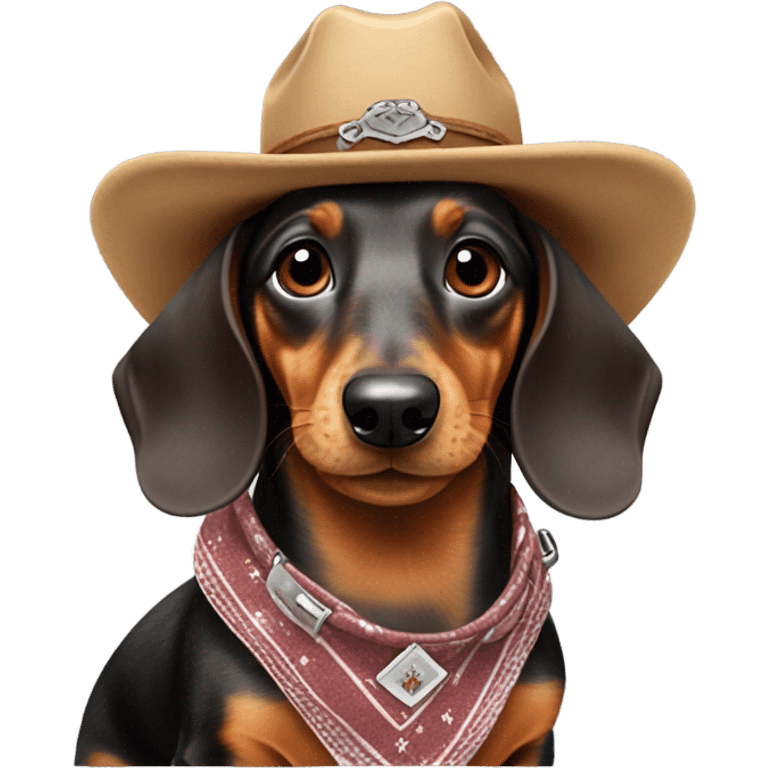 Dapple dachshund cowboy emoji