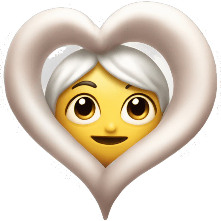 A sweet little heart with eyes, it is bubbling and twirling in its handkerchief emoji