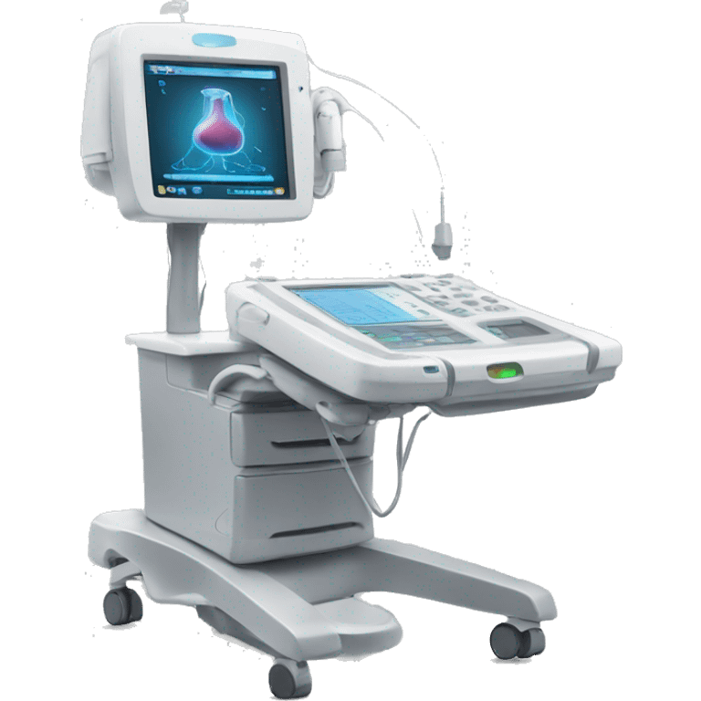 Ultrasound machine with probe and gel emoji