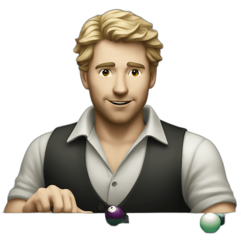 A white Man playing billard emoji