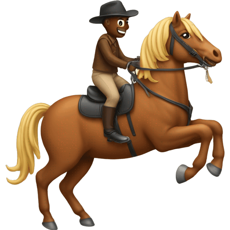 A worm riding a horse emoji