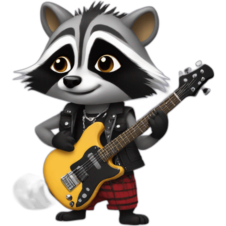 Punk rock raccoon emoji