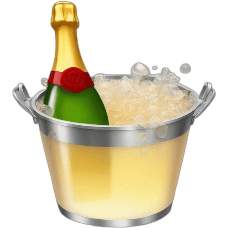 red fich in a transparent champagne bucket emoji