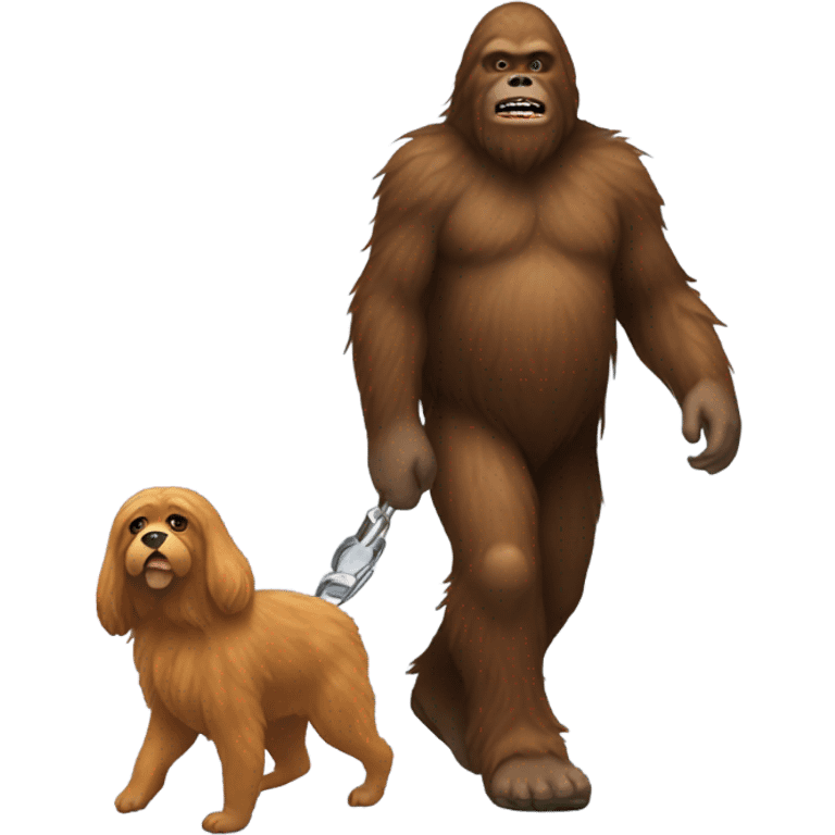 Sasquatch walking a dog emoji