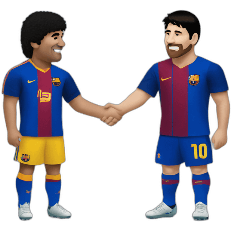 maradona and messi shaking hands emoji