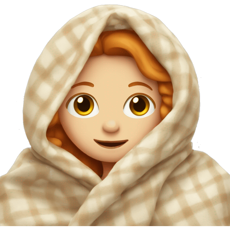 ginger girl in a blanket  emoji