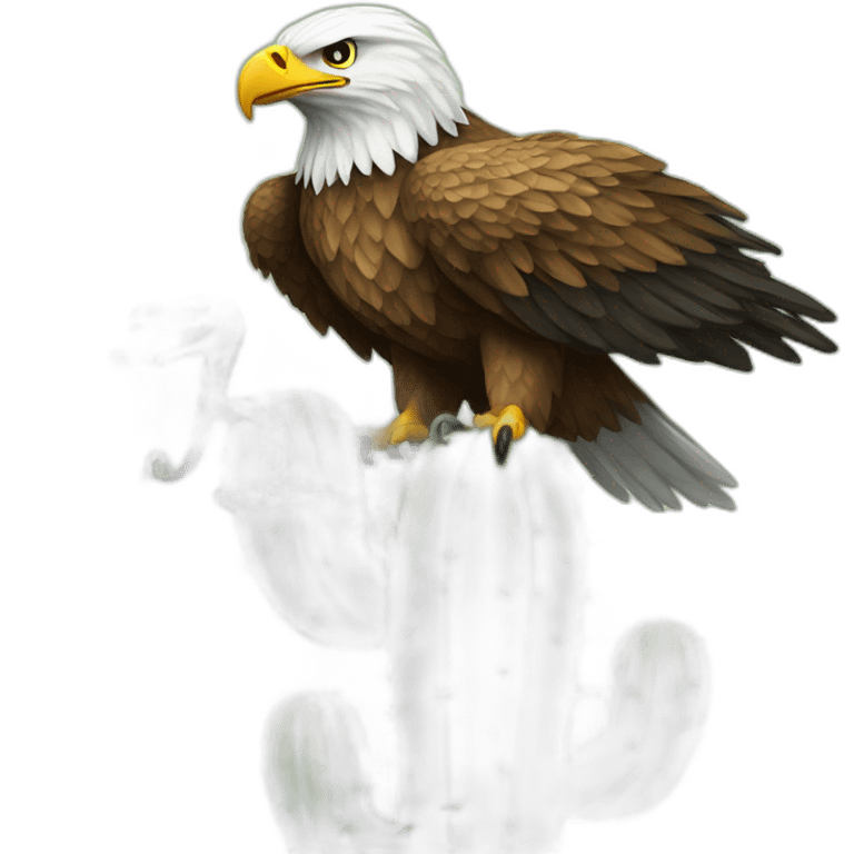 an eagle on a cactus holding a snake emoji