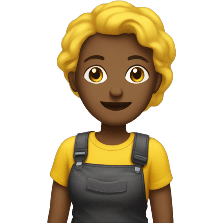 un repartidor  de sandwiches vestido con  una remera negra y amarilla que diga osvaldos emoji