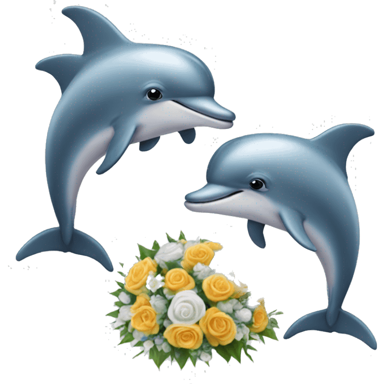 Dolphin getting married emoji