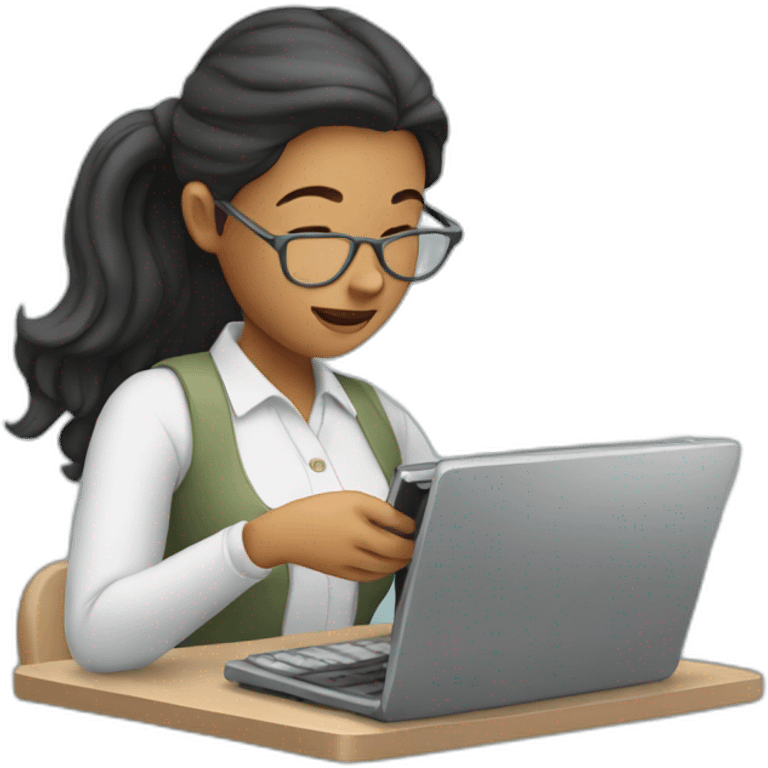 woman typing on her phone emoji