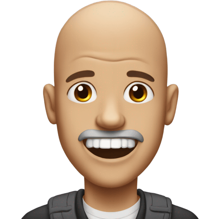 Bald guy with ugly teeth emoji