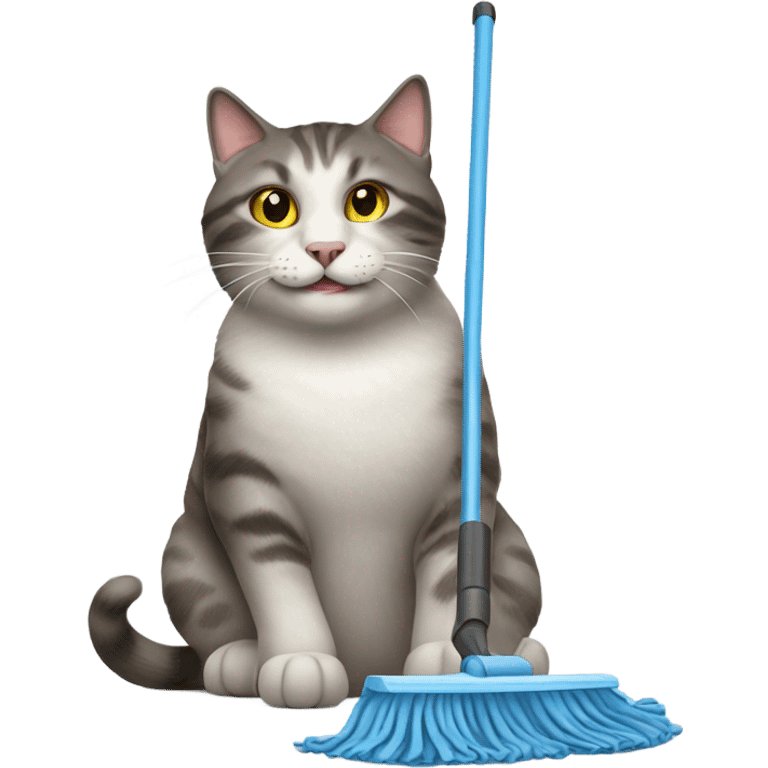 cat mopping emoji