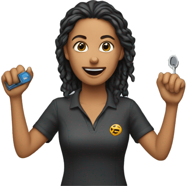 Woman throwing car keys emoji