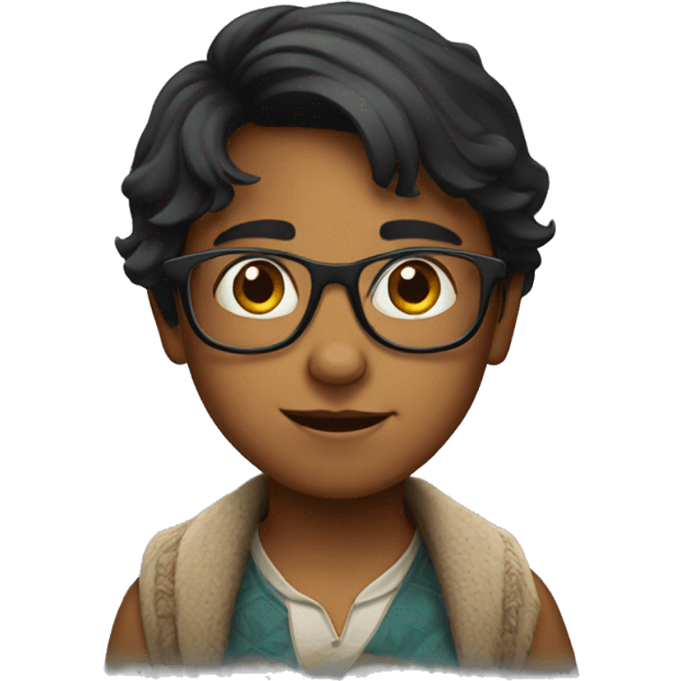 Indian kid with glasses emoji