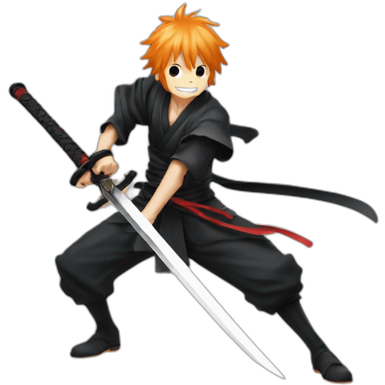 Kurosaki ichigo using his sword emoji